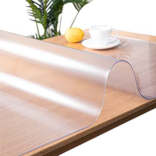 VISZC Tischdecke 150*150cm PVC -Transparent -Mattiert Tischfolie Glasklar Folie Abwaschbar Schutzfolie Tischschutz Durchsichtig Tischschoner für Esstische & Couchtische & Kindertische von VISZC