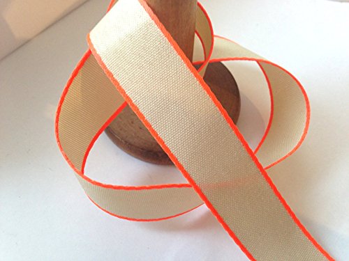 VIVANT Naturband mit orangefarbenem Neon-Rand, 20 mm x 2 m von VIVANT