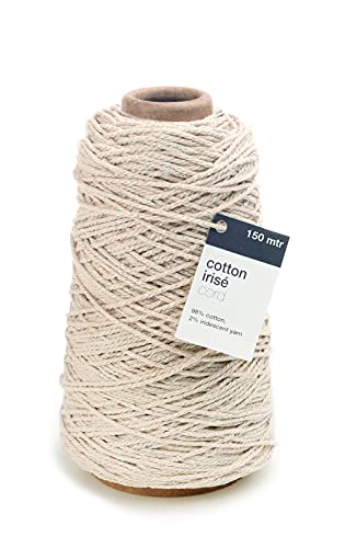 Vivant Kordel Cotton Irisé Cord 150m x 3mm. Baumwolle mit Irisierend Akzente Bastelschnur Dekoration DIY Kunstgewerbe und Deko Ideal zum Handarbeiten, Geschenke Weihnachten fine creme von Vivant