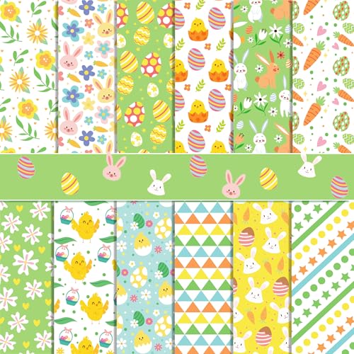 VIVIQUEN Doppelseitiges Ostereierpapier, 30,5 cm, buntes Ostereier-Scrapbook, spezielles Bastelpapier, flach gefaltet für DIY-Hintergrund, Kartenherstellung, Scrapbooking, Fotoalbum, Dekoration, 24 von VIVIQUEN