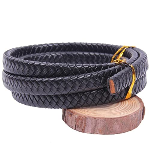 VIXDA 1m 10x5 12x6mm flach geflochtene echtes Lederband schwarz Kaffee Kuh Lederschnüre Schnur Seil Armband Erkenntnisse DIY Schmuck von VIXDA