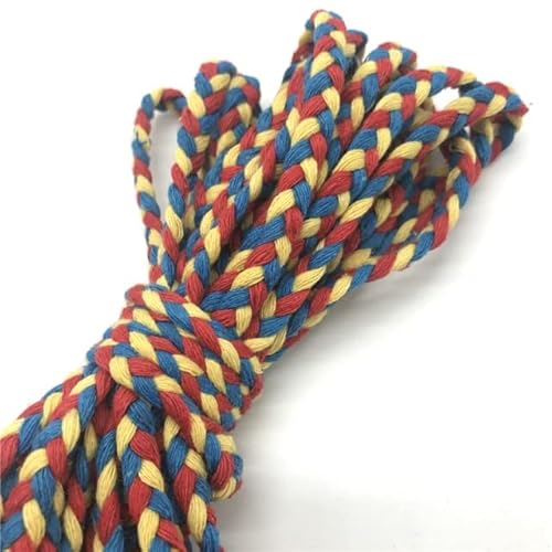 VIXDA 5 Yards 6 mm dreifarbiges geflochtenes Baumwollseil Handwerk dekoratives verdrehtes Kordelseil für handgefertigte Dekoration DIY Lanyard von VIXDA