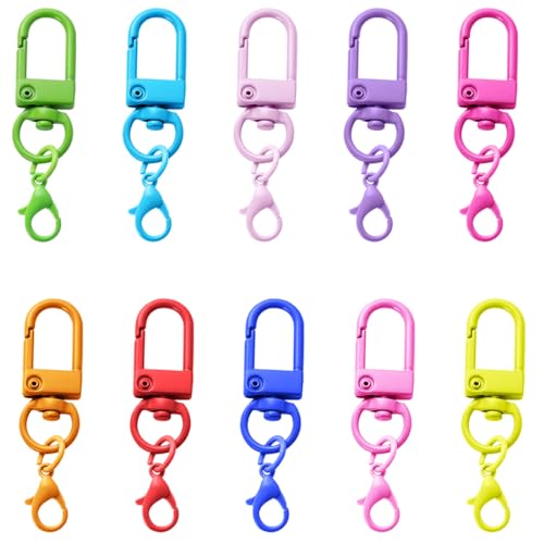 10 Pcs Schlüssel Karabiner, Bunte Hummer Haken, Schlüsselanhänger Bunt, Schlüsselanhänger Drehverschlüsse, Schlüsselanhänger DIY, Schlüsselketten Clip, für Schlüssel, Hängende Spielzeuge, DIY Zubehör von VJUYSW