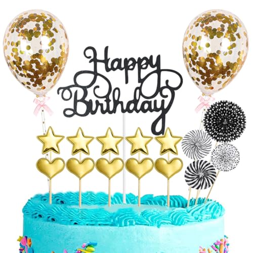 Alles Gute zum Geburtstag-Kuchenaufsatz, personalisierte Kuchendekorationen, Glitzer-Kuchenaufsatz für Mädchen und Jungen, Partyzubehör, Geburtstagsfeier, Jahrestag von VJUYSW