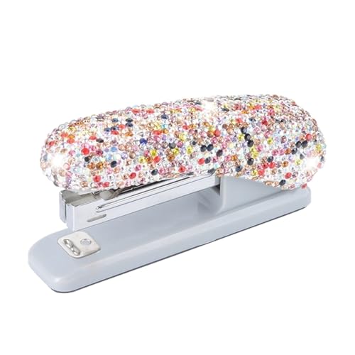 Heftgerät Kristall Glitter Diamant Strass Desktop Hefter Schule Liefert for Büro Schule(Colorful) von VKEID