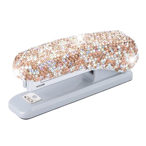 Heftgerät Kristall Glitter Diamant Strass Desktop Hefter Schule Liefert for Büro Schule(Gold) von VKEID