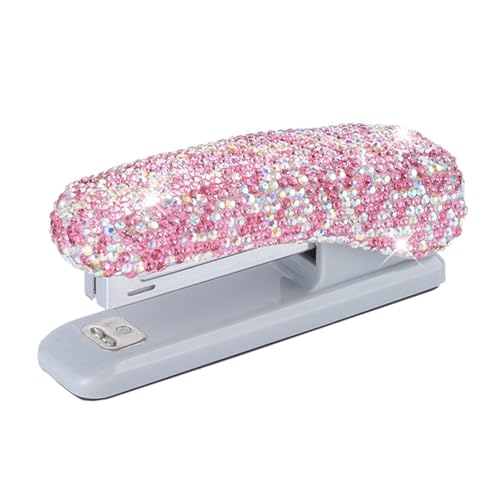 Heftgerät Kristall Glitter Diamant Strass Desktop Hefter Schule Liefert for Büro Schule(Pink) von VKEID