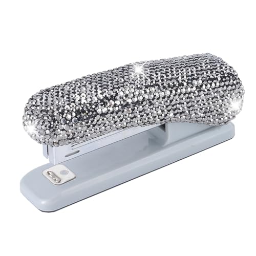 Heftgerät Kristall Glitter Diamant Strass Desktop Hefter Schule Liefert for Büro Schule(Silver) von VKEID