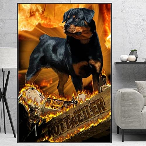 5D Diamant Painting round drill Blaze Rottweiler Hund 30x40cm 5D Diamond Painting Erwachsene Diamant Painting Bilder Diamant Malerei Diamond Painting Kreuzstich Stickerei Strass für Heimdekoration von VLIZO