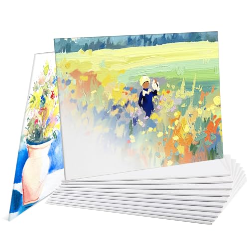 VMUTGA 10 Stück Leinwand zum Bemalen Set, 20x25 cm Kleine Leinwände zum Bemalen Weiß Künstler Panel Leinwand Keilrahmen für Anfänger und Kinder Geeignet für Acrylmalerei Ölgemälde Aquarell (2 mm) von VMUTGA