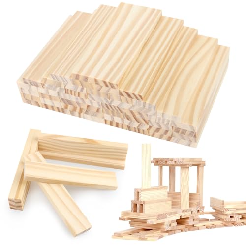 VMUTGA 50 Stück Holzbausteine, 100x20x7 mm Bastelholz Klötzchen Holzklötzchen zum Basteln Holzstäbchen Basteln Holz Naturholz Bastelklötzchen Hölzchen für DIY Handwerk Projekte Schnitzen Dekoration von VMUTGA