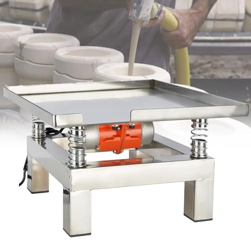 VNATWGOO 110 V/220 V 13,78"×13,78" Beton-RüTteltisch, 10 Kg Tragkraft, Beton-RüTtelverdichter, Edelstahl-RüTtelplattform,110V von VNATWGOO