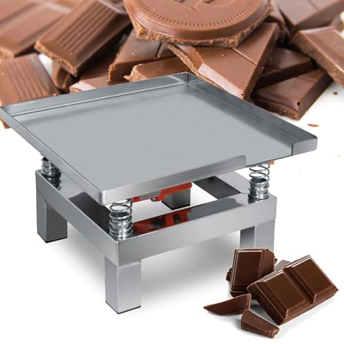 VNATWGOO 13,78"×13,78" Edelstahl-RüTtelplattform, 110 V/220 V Beton-RüTteltisch, 10 Kg Tragkraft, FüR Schokoladenherstellung, FormenbefüLlung,110V von VNATWGOO