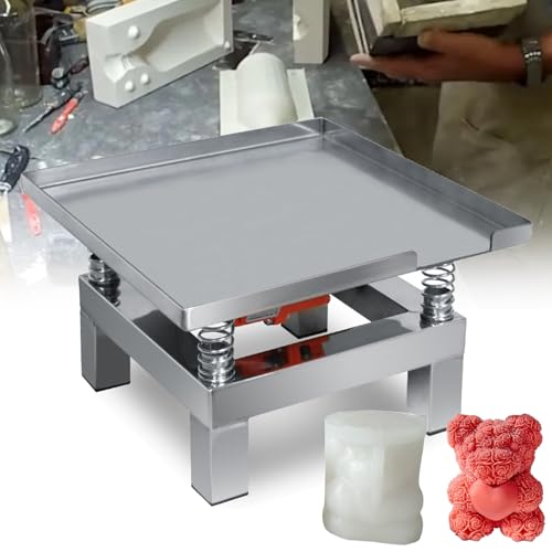 VNATWGOO Edelstahl-Beton-RüTteltisch, 13,8X13,8“ VibrationsprüFstand, Modell-GipsschüTtler, FüR Schokoladenherstellung, FormenbefüLlung,110V von VNATWGOO