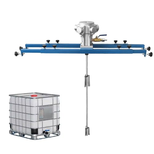 VNATWGOO Pneumatischer Edelstahlmischer, IBC-Tonnenfass-RüHrer, Professionelles FlüSsigkeitsrüHrwerkzeug, Mit Einziehbarer Halterung Und Klappklinge,C-250mmblade von VNATWGOO
