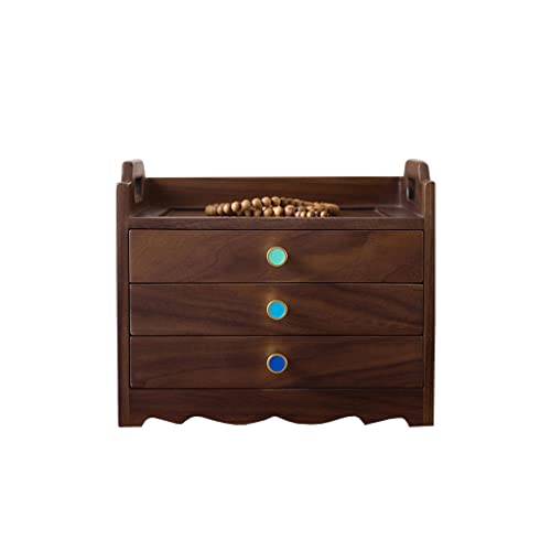 VNNHGB Aufbewahrungsbox mehrschichtige Schmuckschatulle im Schubladenstil Holzbox Schmuckschatulle für Frauen von VNNHGB
