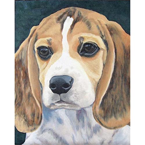 VNTEN 11CT Stoff-Kreuzstich, Beagle-Haustierhund, Kreuzstich-Set, gestempelt, DIY, Anfänger, Erwachsene, Kinder, Heimdekoration, 30 x 40 cm von VNTEN