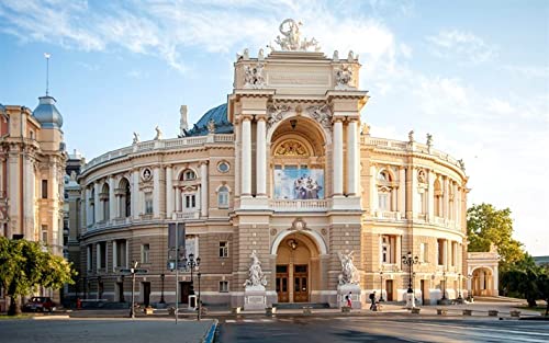 VNTEN 11CT gezählte gedruckte Kreuzstich-Sets „Odessa National Opera of Ukraine“, DIY-Wandkunst-Dekor für Anfänger, Kinder, Heimdekoration, Urlaubsgeschenk, 50 x 50 cm von VNTEN