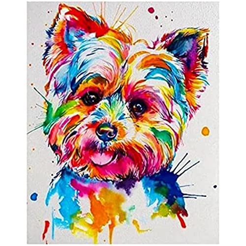 VNTEN Kreuzstich-Sets, 11-fädig, gestempelt, Yorkshire Terrier. Neue gestempelte Kreuzstich-Sets, Handarbeit, einfache Anfänger, 50 x 50 cm von VNTEN