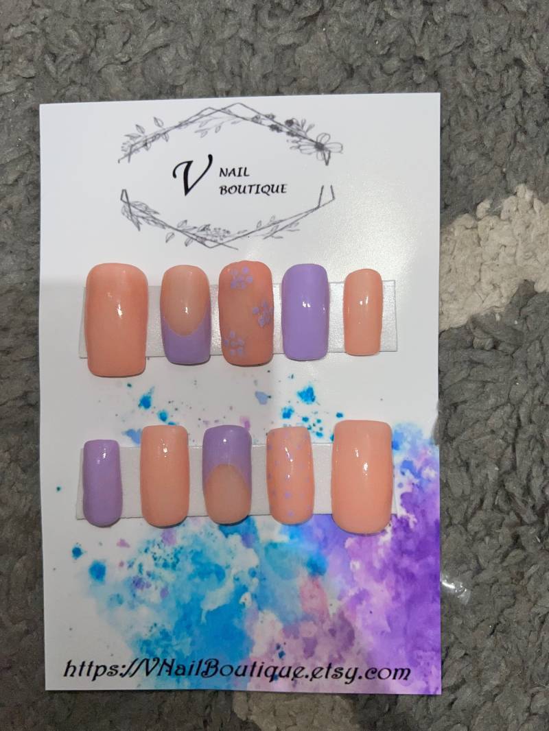 Pfirsich Lila Französisch von VNailBoutique