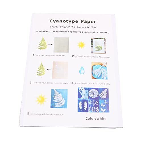 VOANZO 24 Blatt Sonnendruck Papier Cyanotyp Papier A5 Solar Zeichenpapier Empfindlichkeit Natur Druckpapier für Kinder Erwachsene Kunst Handwerk DIY Projekt von VOANZO