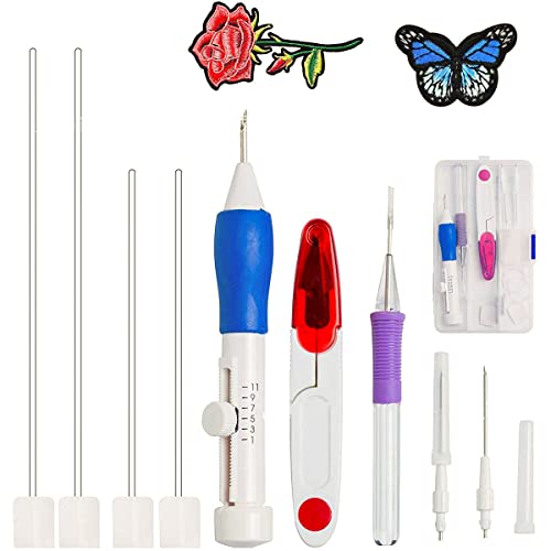 VOANZO DIY Magic Embroidery Pen Set Punch Needle Set Bastelwerkzeug für Stickfäden Stricken Nähwerkzeug von VOANZO