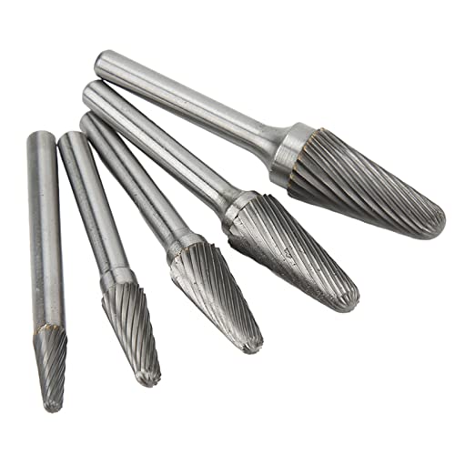 VOBOR Hartmetallfräser-Set, Einschneidige Rotationsfeilen, Bits, 6 Mm Schaft, für die Reinigung von Metallarbeiten, Holzschnitzereien und Oberflächen von VOBOR