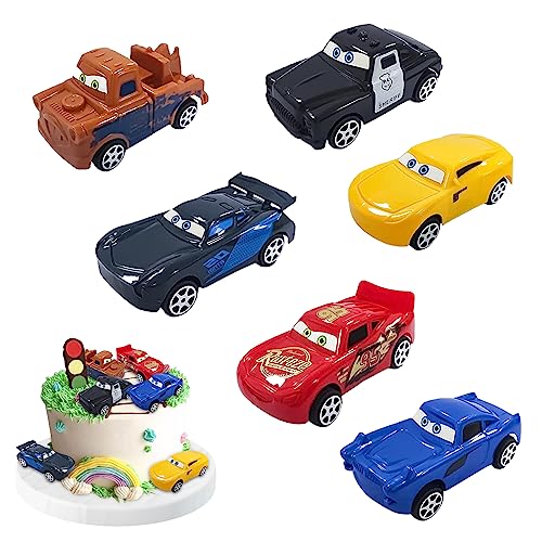 VOCDEMERI 6 Stück Kinderidee Spielfahrzeuge Cars Cupcake Topper,Cars Tortendeko Kinder Für Kinder Party Geburtstag Kuchen Dekoration Party Supplies von VOCDEMERI