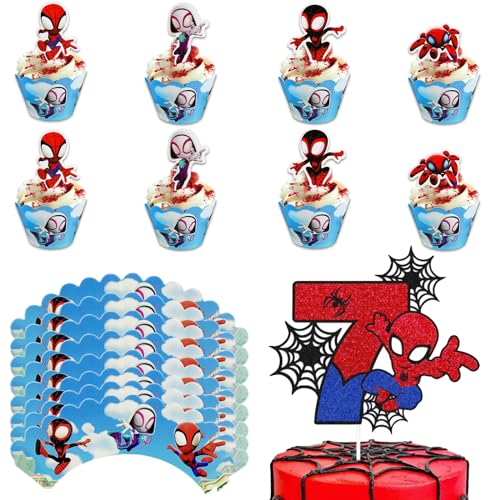 VOCDEMERI Tortendeko Geburtstagsdeko 7 Jahre 25 Stück Cupcake Topper Dekoration Kuchen Topper Cupcake Topper 7 Geburtstag Cupcake Topper Geburtstagstorte Dekoration für Kinder Geburtstag Party von VOCDEMERI