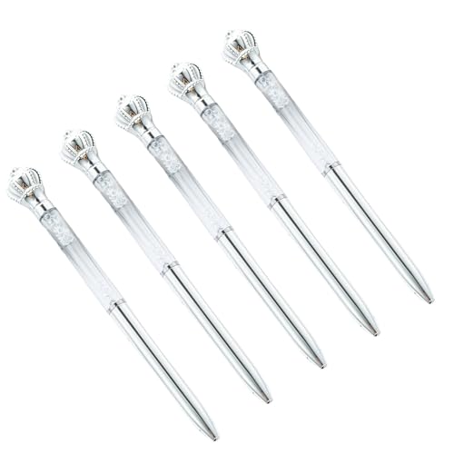 5 Stück Kronen-Kugelschreiber, glattes Schreiben, 1,0 mm, Unterschrift, dekorativer Stift, Ölstift für Schule, Büro, Arbeit von VOCUE