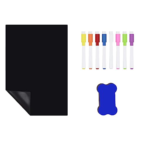 VOCUE Magnetische weiche Tafel Kühlschrank Aufkleber Set/mit 8 Stiften und 1 Radiergummi Board für Zuhause, Büro und Kinder Lernen von VOCUE