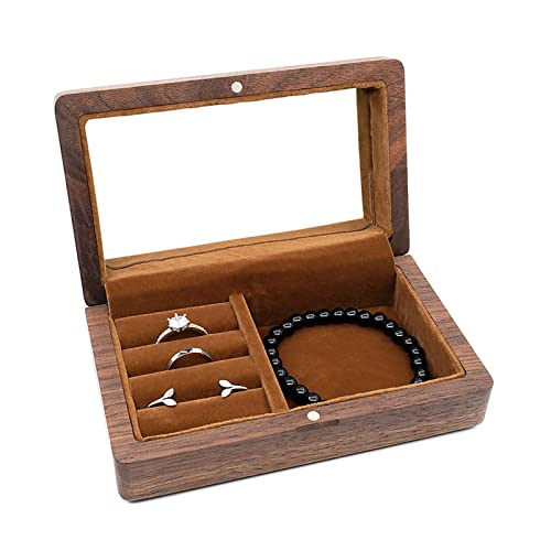 VOCUE Schmuckschatulle aus Holz, für Halsketten, Armbänder, kleine Aufbewahrungsbehälter für Männer, Frauen, Mädchen von VOCUE