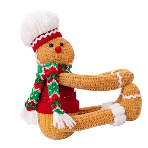 VOCUE Verstellbare gestrickte Lebkuchenmann-Figuren, Puppen, Vorhang-Raffhalter, Schnallen, Weihnachten, Festivals, Heimdekoration, Ornament von VOCUE