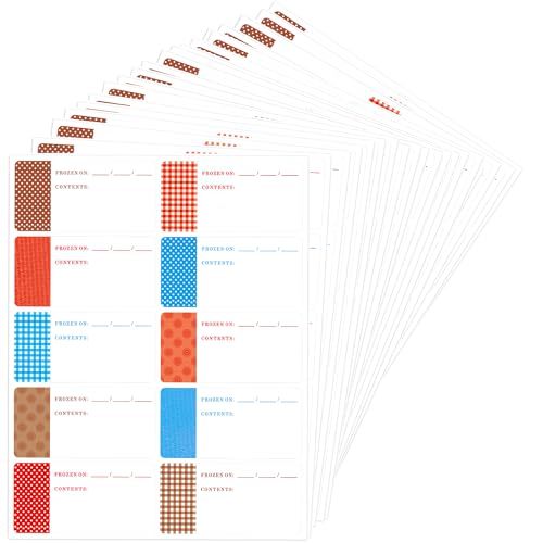 200 Stück selbstklebende Etiketten zum Beschriften, leicht abziehbare Gefrierschrank-Etiketten, Küchenaufkleber, Beschriftungsetiketten für Tiefkühlkost und Gewürzdosen (60 x 30 mm) von VOGVOR