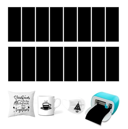 16 Stück Infusible Transfer Ink für Cricut Joy, Schwarz Infusible Ink Folie 11.4x30.5cm Infusible Transferpapier Unlöslich Sublimationstintenblatt für Wärmepressmaschine für T-Shirt Tasse Untersetzer von VOHESEA