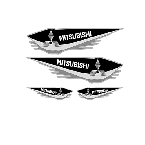 VOLBOZ 4 Stück Auto Emblem Aufkleber für Mitsubishi Lancer-EX ASX Outlander Eclipse Cross Pajero, Buchstaben Emblem Aufkleber, Auto Body Abzeichen Sticker, Logo Abzeichen Styling Dekorationsaufkleber von VOLBOZ