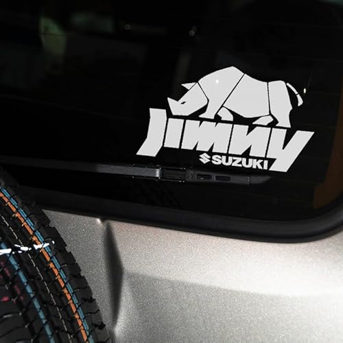 VOLBOZ Auto Emblem Aufkleber für Suzuki Jimny, Buchstaben Emblem Aufkleber, Auto Body Abzeichen Sticker, Logo Abzeichen Styling Dekorationsaufkleber Zubehör,C Silver White von VOLBOZ