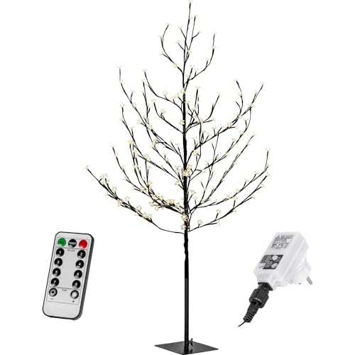 VOLTRONIC LED Kirschblütenbaum, innen und außen, IP44, Timer, warmweiß, Fernbedienung, Größenwahl, 180 cm 200 LEDs von VOLTRONIC