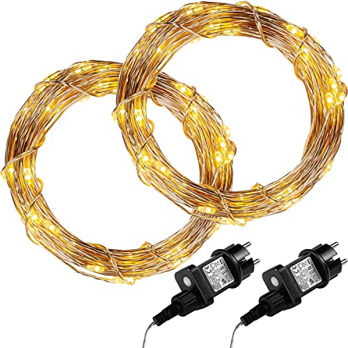VOLTRONIC LED Lichterdraht, innen und außen, IP44, Größen- und Farbwahl, 2x 50 LEDs, warmweiß VOLTRONIC LED Lichterdraht, innen und außen, IP44, Größen- und Farbwahl, 2x 50 LEDs, warmweiß von VOLTRONIC