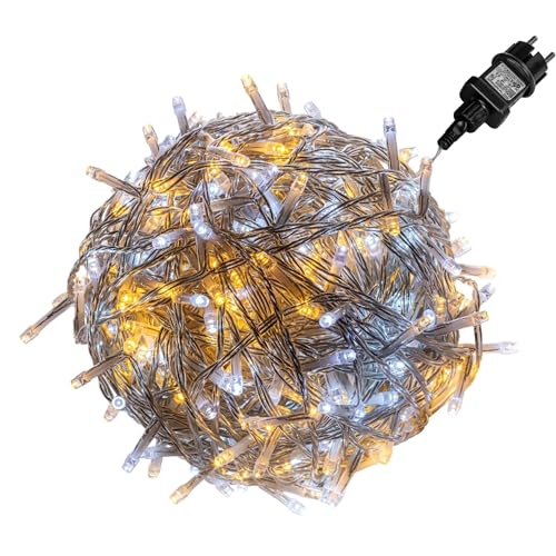 VOLTRONIC LED Lichterkette, IP44, Modell- und Farbwahl, 50 LEDs, Transparentes Kabel, kaltweiß/warmweiß von VOLTRONIC