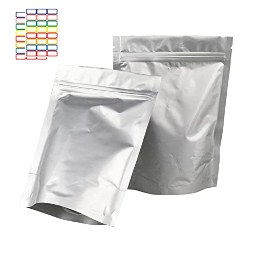 VOLWCO 100 Pack Mylar-Beutel Aluminium-Folie Ziplock wiederverschließbare Lebensmittel Lagerung Beutel(21x31cm (8.2x12.2Inch)) von VOLWCO