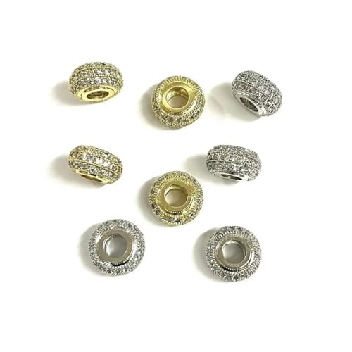 VONCYKI 10 Stück/Lot Zirkonia-Pavé-Fassung, 12 x 6 mm, Abstandshalter für individuelle Design-Armbänder (2 Farben) von VONCYKI