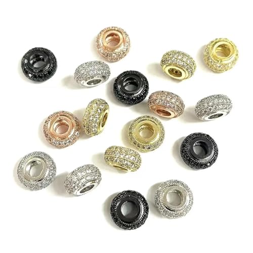 VONCYKI 10 Stück/Lot Zirkonia-Pavé-Fassung, 12 x 6 mm, Abstandshalter für individuelle Design-Armbänder (4 Farben) von VONCYKI