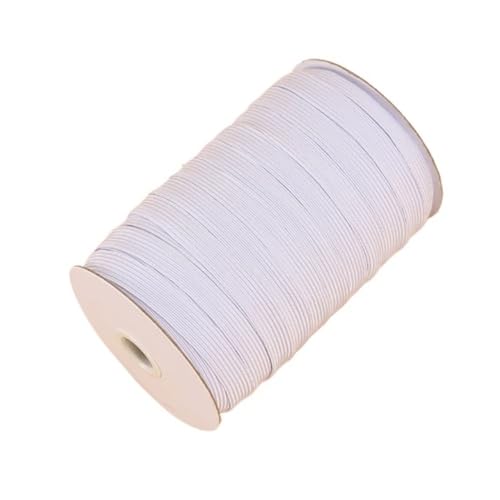 VONCYKI 100/200y 3/5/6/8/10/12mm Black White Elastic Band High Elastic Latex Knitted Waistband Elastic Band Rubber Band Sewing Accessory(White,Wide10mm Length 100y) von VONCYKI