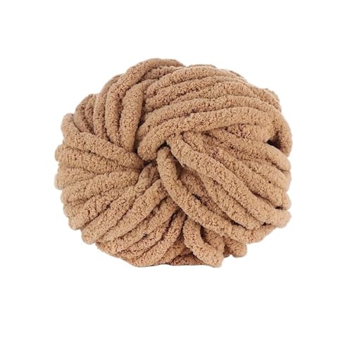 VONCYKI 2 cm grobes Strickgarn, 7, Plüsch-Jumbo-Garn, Acryl, dickes Garn, sperriges Garn für Mützen, Häkeln, Bett, Armstricken, Überwurf, Decke (14 Khaki) von VONCYKI