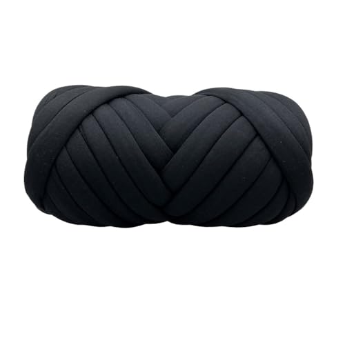 VONCYKI 250 g grobes Baumwollgarn für Armstricken, Häkeln, super sparend, riesig, sperrig, für die Herstellung von Haustieren, Hausdecken, DIY, Wollgarn (schwarz) von VONCYKI