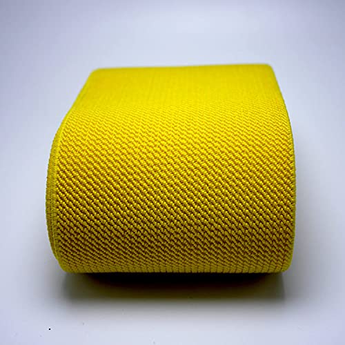 VONCYKI 2m 7.5CM Wide Durable Pants Skirt Belt Color Elastic Band/Twill Elastic Tape Latex Elastic Tape Rubber Band(Yellow) von VONCYKI