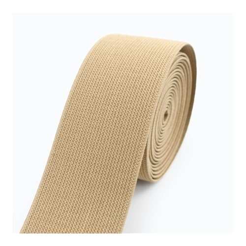 VONCYKI 3/5Meters 10-50mm Elastic Bands for Trousers Waist Rubber Band Stretch Webbing Tapes Belt DIY Underwear Clothes Sewing Accessory(Khaki,5METERS_25MM) von VONCYKI