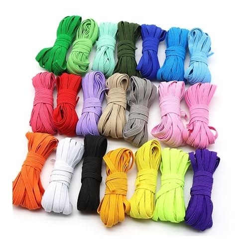 VONCYKI 5m 10m 20m 40m 90m Elastic Elastic Band 6mm Color Sewing Household Rubber Band Elastic Band Garment Sewing Accessories(Random 5 Meters,5 Meters) von VONCYKI