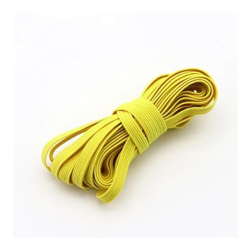 VONCYKI 5m 10m 20m 40m 90m Elastic Elastic Band 6mm Color Sewing Household Rubber Band Elastic Band Garment Sewing Accessories(Yellow,20 Meters) von VONCYKI